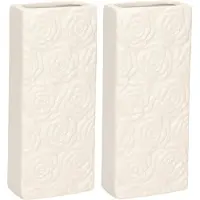 Gerimport Waterverdamper - 4x - wit - keramiek - 400 ml - radiatorbak luchtbevochtiger - 7,4 x 17,7 cm