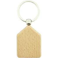 Combicraft Blanco houten sleutelhanger huis 45x35mm - verpakking 50 stuks