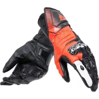 Dainese Carbon 4 Long Handschoenen Zwart Fluo Rood Wit Maat S