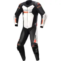 Alpinestars GP Force Chaser, lederen pak 1st. ,Zwart/Wit/Neon-Rood ,48