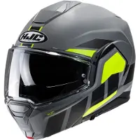 HJC i100 Beis MC3HSF Systeemhelm Mat/Grijs/Geel/Zwart S unisex