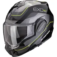 Scorpion Exo-Tech Evo Pro Commuta, opklapbare helm, geel/zwart/zilver, maat XS (54/55)