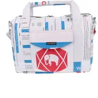 Morethanhip - Grote 15,6 inch laptop/werktas van gerecyclede cementzakken - Kiri olifant rood - 39 x 28 x 12 cm