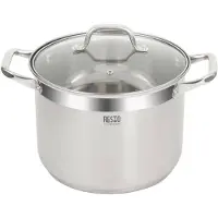 Resto 92006 Libra Kookpan - 8 Liter - Rond Ø24 cm - Roestvrijstaal - Inductie - Braadpan met Glazen Deksel