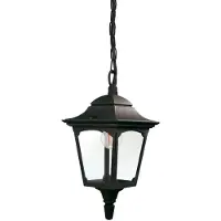 Elstead Lighting Chapel Mini buiten hanglamp, zwart Mini, dimbaar, zwart, Aluminium, Landelijk