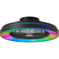 Brilliant G93854/06 Mazzaro LED Plafondlamp 48,5 cm Met Ventilator Zwart