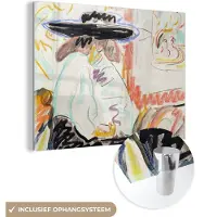 MuchoWow Glasschilderij 120x90 cm - Schilderij acrylglas - Kunst - Vrouw - Abstract - Oude meesters - Foto op glas - Schilderijen