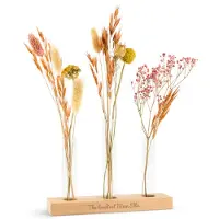 Yoursurprise Droogbloemen in gepersonaliseerde houder met drie vaasjes
