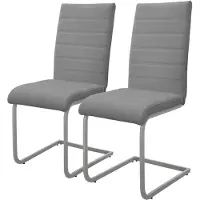 ML-Design Set van 2 eetkamerstoelen Levi kunstleer | kunstleer grijs 40x102x57 cm eetkamerstoelen | NADUVI