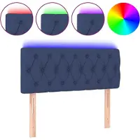 vidaXL Hoofdbord LED 100x7x78/88 cm stof blauw