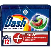 Dash 4x Wasmiddelcapsules 4in1 Platinum Pods +extra Vlekkenverwijderaar 12 Stuks