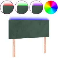 vidaXL Hoofdbord LED 80x5x78/88 cm fluweel donkergroen