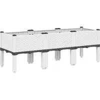 vidaXL Plantenbak met poten 120x40x42 cm polypropeen wit