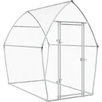 vidaXL Kippenhok 200x105x182 cm gegalvaniseerd staal zilverkleurig