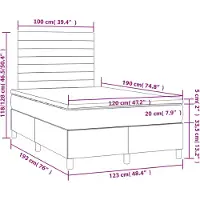 vidaXL Boxspring met matras stof zwart 120x190 cm