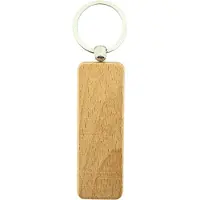Combicraft Blanco houten sleutelhanger rechthoek 80x27mm - verpakking 50 stuks