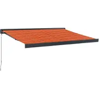 vidaXL Luifel uittrekbaar 3,5x2,5 m stof en aluminium oranje en bruin