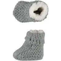 Apollo gebreide baby slofjes 0-3 mnd grijs Jongens/Meisjes Polyester Effen - maat 0-3 mnd