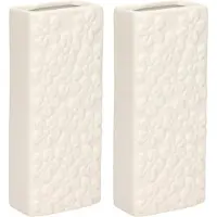 Gerimport Waterverdamper - 4x - wit - keramiek - 400 ml - radiatorbak luchtbevochtiger - 7,4 x 17,7 cm