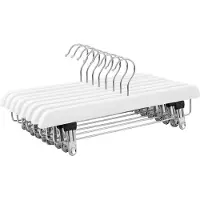 Hoppa! - Houten broekhangers - kleerhangers - kledinghangers - voor broeken en rokken - antislip - met draaibare haak en verstelbare clips - 35.5 cm
