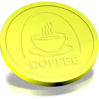 Combicraft Reliëfmunten koffie neon geel - 250 stuks