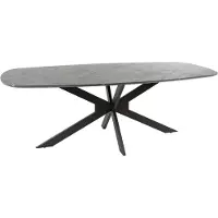 AnLi Style Eetkamertafel 215 deens ovaal (Zwart, 215x105x77cm)