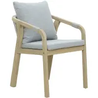 BUITEN living Alora dining tuinstoel | hardhout + touw | light grey (lichtgrijs) 1 persoon