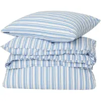 Lexington Striped Cotton Poplin dekbedovertrekset White-Blue, 2 kussensloop