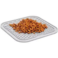 Nobleza Likmat Hond & Kat - Slowfeeder & Anti-Schrok Voermat - Antislip Siliconen - 20 x 20 cm - Grijs