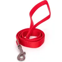 Nobleza Hondenriem rood Nylon - Hondenriem rood met bruine haak - Lengte 120 cm - Rood