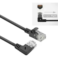 ACT Slimline Netwerkkabel U/UTP CAT6A LSZH RJ45 Haaks rechts naar recht 1 m Zwart