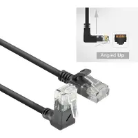 ACT Slimline Netwerkkabel U/UTP CAT6A LSZH RJ45 Haaks omhoog naar recht 0,15 m Zwart