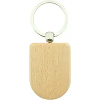 Combicraft Blanco houten sleutelhanger half ovaal 50x35mm - verpakking 25 stuks
