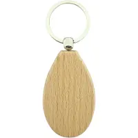 Combicraft Blanco houten sleutelhanger druppel 58x36mm - verpakking 25 stuks