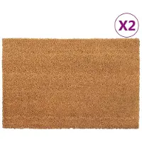 vidaXL Deurmatten 2 st 40x60 cm getufte kokosvezel naturel