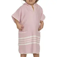 Lalay Kinder strandponcho hamam rose pink van Lalay - maat 2-3 jaar t/m 10-11 jaar