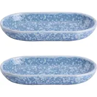 Colori del Sud - Bord - Cazorla - 20 x 11,5 cm - Blauw - Aardewerk - Bordenset - 2 stuks