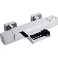 Wiesbaden Rombo thermostatische badmengkraan waterval chroom