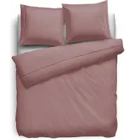 Eleganzzz Dekbedovertrek Uni Perkal Katoen Met Bies - old pink 200x200/220cm