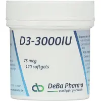 Deba Pharma Vitamine D3-3000 IU 75mcg 120 St Zachte capsules