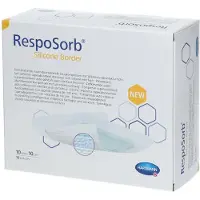 Hartmann Resposorb Silicone Border 10x10cm 10 St Compressen