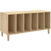 vidaXL Platenkast 100x38x48 cm bewerkt hout sonoma eikenkleurig