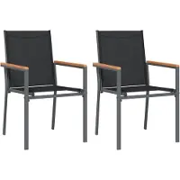 vidaXL Tuinstoelen 2 st 55x61,5x90 cm textileen en staal zwart