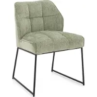 Goossens Eetkamerstoel Ronnie groen stof leuning, elegant chic