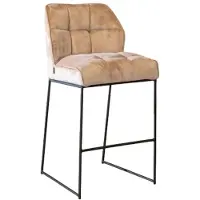 Livin24 Velvet barkruk Janna taupe 82 cm