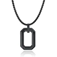 Mendes Herenketting met Minimalistische Geometrische Hanger - Zwart