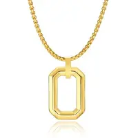 Mendes Herenketting met Minimalistische Geometrische Hanger - Goudkleurig