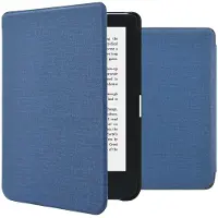 IMoshion Canvas Sleepcover Bookcase voor de Kobo Clara 2E / Tolino Shine 4 - Donkerblauw
