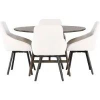 Ebuy24 Kaseindon eethoek tafel bruin en 4 Rosie stoelen beige.