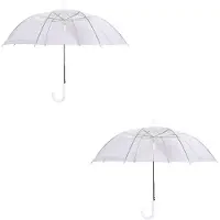 Merkloos Duo Pack Automatische Paraplu's in Transparant en Wit Unisex Grootte Ø98cm Robuust Kunststof en Aluminium